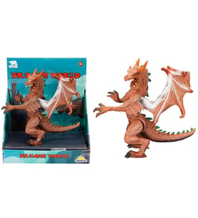 Standlı Ejderha Figürü  13 cm - Kahverengi