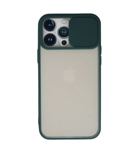 Apple İphone 13 Pro Max Kılıf Palm Buzlu Kamera Sürgülü Silikon - Yeşil
