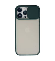 Apple İphone 13 Pro Max Kılıf Palm Buzlu Kamera Sürgülü Silikon - Yeşil