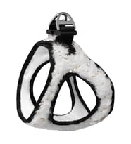 Üç Kilitli Simli Peluş Kedi Köpek Göğüs Tasması 20-24 cm XXX-Small Beyaz