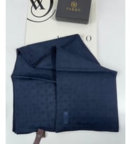 Vakko 90x90 Pamuk Jakarlı Eşarp - 05469 (Lacivert)