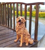 Golden Köpek Heykeli Dekorasyon, Bahçe Heykeli, Yeni Ev Hediyesi, Yeni Yıl Hediyesi