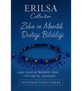 Sertifikalı Zeka ve Mantık Desteği Enerji Bilekliği – Lapis Lazuli ve Terahertz Doğal Taş 4 mm (Çok Renkli)