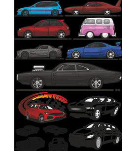 Arabalar Sticker Set-1 14 Parça Telefon, Tablet, Defter, Laptop Sticker