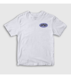 Presmono Unisex Çocuk Beyaz Php Coder Programmer Developer Yazılımcı T-Shirt 337460tt (Beyaz)