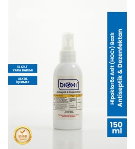 Bioxi® 150 ml Antiseptik & Dezenfektan  HOCl Bazlı (Hipokloröz Asit)  El, Cilt ve Yara Bakımı