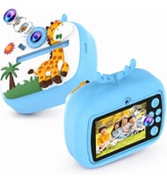 Çocuk Kamerası Zürafa Tasarımlı Anında Baskı Özellikli Dijital Fotoğraf Makinesi, 2,4 inç IPS Ekranlı 1080P Video Kayıtlı Kamera, CMR90
