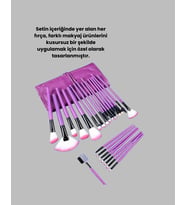 Ergonomik Saplı Fiber Kıllı 12'Li Makyaj Fırça Takımı Göz Ten Makyajı İçin Uygun