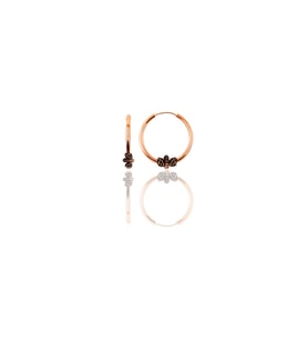 Söğütlü Silver Gümüş rose 14 mm işlemeli halka küpe