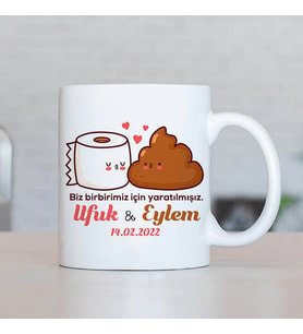 Kişiye Özel Birbirimiz İçin Yaratılmışız Esprili Bardak