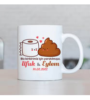 Kişiye Özel Birbirimiz İçin Yaratılmışız Esprili Bardak