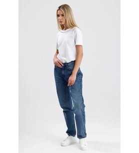#KadınJean %100 Pamuk Orta Koyulukta Indigo Denim Mommy Fit Kesim Mimmy26 Rahat Kadın Jean Pantolon