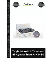 Taşlı İstanbul Tasarımı El Aynası İnce Nostaljik Hediyelik Kadın Aksesuarı Özel Parça