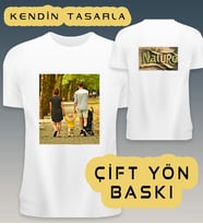 Kişiye Özel Kendin Tasarla Ön Arka Fotoğraf Baskılı Tişört Unisex