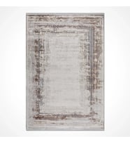 Gri Halı Salon Halısı Modern Eskitme Görünümlü Soyut Desenli Akrilik Makine Dokuma Model