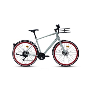 Carraro Commuter 28 Jant Şehir Bisikleti 48 Kadro 18 Vites Hidrolik Disk Fren Çimento Grisi-Kırmızı