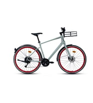 Carraro Commuter 28 Jant Şehir Bisikleti 48 Kadro 18 Vites Hidrolik Disk Fren Çimento Grisi-Kırmızı
