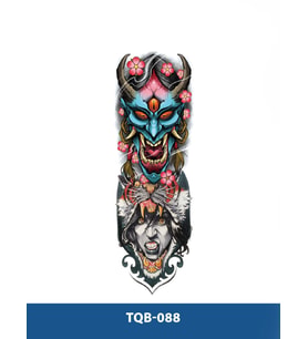 TQB-088 MASKELİ KADIN DESEN RENKLİ GEÇİCİ KOL DÖVMESİ-TATTO