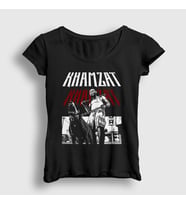 Presmono Kadın Siyah Dog Ufc Mma Güreş Khamzat Chimaev T-Shirt 527001tt