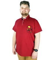 Mode XL Erkek Polo T shirt Explore The World 22313 Bordo