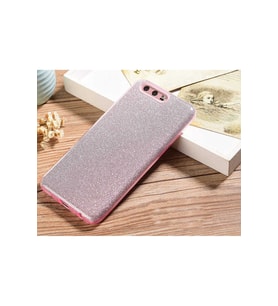 Huawei P10 Plus Uyumlu Kılıf Zore Shining Silikon (Rose Gold Altın)