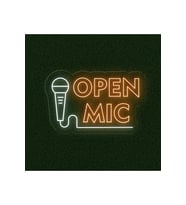 OPEN MIC Yazılı ve Şekilli Neon Tabela