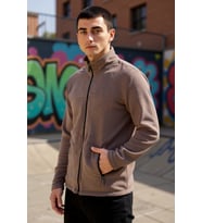 Erkek Dik Yaka Standart Kol Fermuarlı Polar Sweatshirt Fonksiyonel Dayanıklı Kaliteli Spor