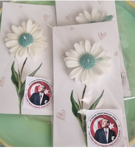 Papatya Mum Hediyelik Kartı -10 lu