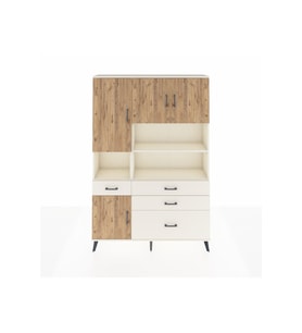 Arges Dolap 9 Raflı 4 Çekmeceli 4 Kapaklı 132x30x195 Aytaşı-Çam/Aytaşı