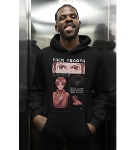 Eren Yeager Baskılı Unisex Oversize Attack On Titan Anime Karakter Hoodie