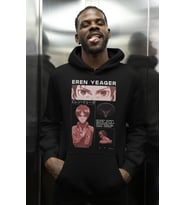 Eren Yeager Baskılı Unisex Oversize Attack On Titan Anime Karakter Hoodie