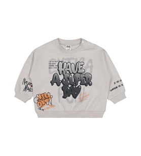 Civil Baby Graffiti Baskılı 6-18 Ay Sweatshirt - Haki