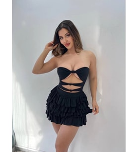Morliva sandy kumaş tam likralı mini elbise