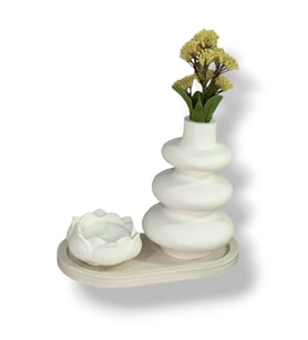 Dalgalı vazo ve Lotus Kokulu Mum