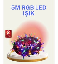 Şeffaf Kablolu 50 Ampullü 5 Metre Led Işık Dekoratif Aydınlatma