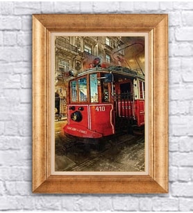 Altın Varaklı  Çerçeveli Paspartulu Tablo uu1362 (Gold)