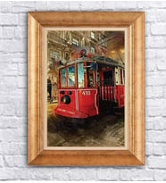 Altın Varaklı  Çerçeveli Paspartulu Tablo uu1362 (Gold)