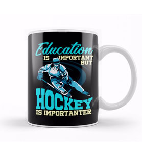 Funny Hockey Is Importanter Than Education Student Kupa Bardak Porselen