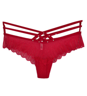 Kadın Ön Güpürlü İp Lastikli  Fantazi Külot 7007 BGL-ST04365 (Kırmızı)