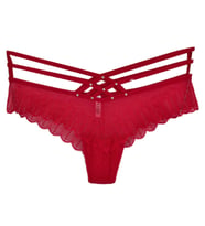 Kadın Ön Güpürlü İp Lastikli  Fantazi Külot 7007 BGL-ST04365 (Kırmızı)