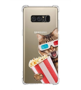 PrintiFy Samsung Galaxy Note 8 Uyumlu Kedi 1 Baskılı Şeffaf Köşe Korumalı Antişok Kılıf