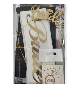  Gold Bride Taç -kuşak-dövme Seti Bride To Be-