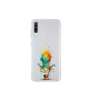 Samsung Galaxy A70S ile uyumlu Splash ahtapot tasarımlı şeffaf silikon kılıf