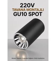 Siyah Krom Metal GU10 Spot Armatür 4000K Gün Işığı - Ampul Dahil