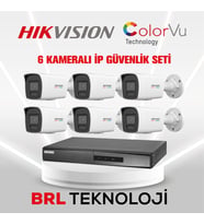 Hikvision 6 Kameralı 4 Mp ColorVu İp Güvenlik Kamera Seti DS-2CD1047G2H-LIUF (Dahili Mikrofonlu)