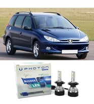 Peugeot 206 SW Uzun+Kısa Far Ampulü H4 Access Yeni Seri Beyaz 2002-2007