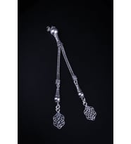 ENCİLİ SİLVER 925 Ayar Gümüş Çift Sallantılı Arnavut Zincirli Motif Uç Detaylı Tesbih Püskülü