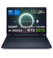 Dell Alienware 16X Aurora Intel Core Ultra 9-275HX 64GB DDR5 1TB SSD RTX5070 8GB 155W 16 inç 2K WQXGA 240Hz 3ms WVA W11 Home Gaming Laptop (AC16251-CU932157Wv2)