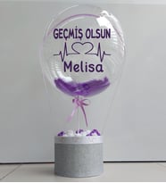 Kişiye Özel Hazırlanan - Çiçekli Balondan Hediye - Geçmiş Olsun