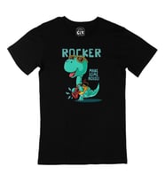 Rocker Dinozor Siyah Tişört